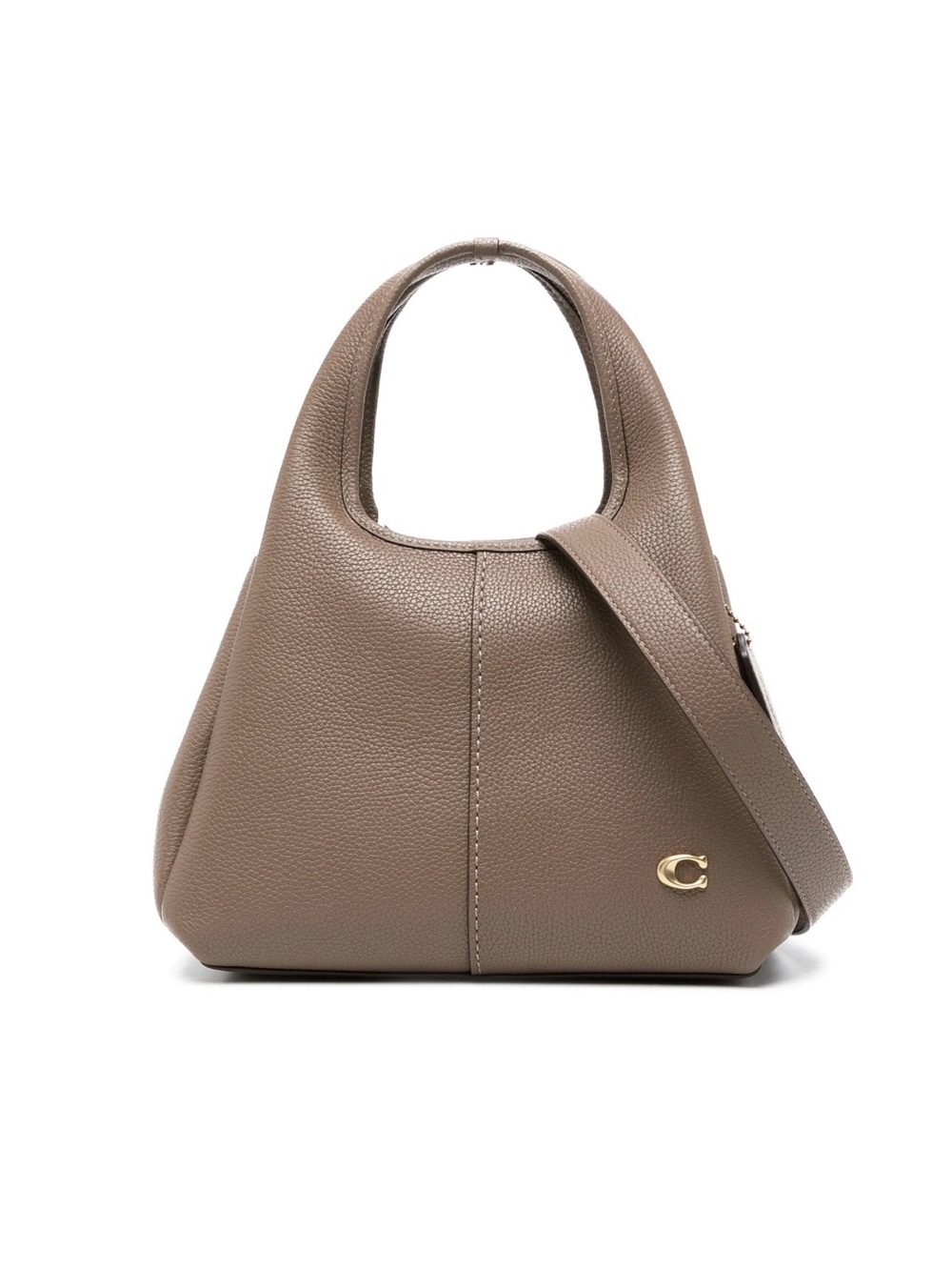 Coach Lana Shoulder Bag 23 Pebbled Leather Brass/Dark Stone